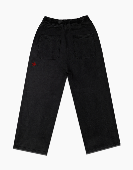 “Silhouette” Varsity Sweatpants (Black / Red)