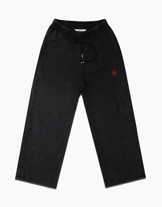 KOMMAS* “Silhouette” Varsity Sweatpants (Black / Red)