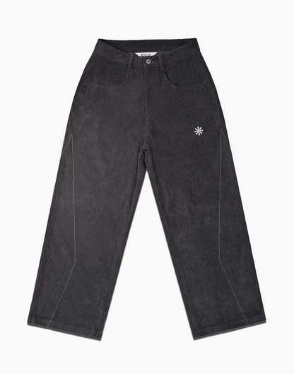 “Silhouette” Corduroy Trousers (Grey / Light Grey)